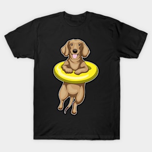 Dachshund Swimming Swim ring T-Shirt